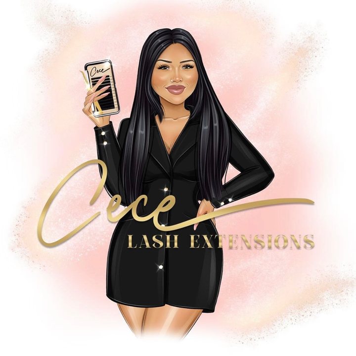 Het getekende logo van Cece Lashh